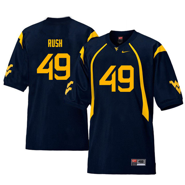 NCAA Men's Nick Rush West Virginia Mountaineers Navy #49 Nike Stitched Football College Throwback Authentic Jersey TM23N43EK
